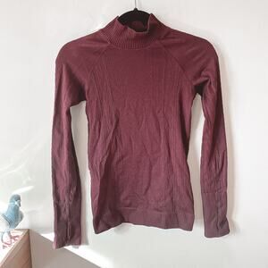 Lululemon Rest Less Mock Neck Maroon Pullover